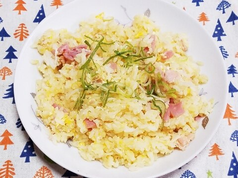 新玉葱とハムと玉子の味噌炒飯